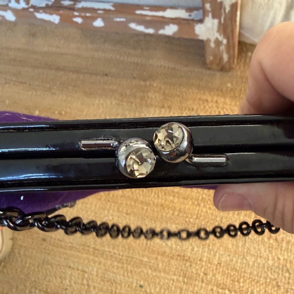 Free People Brand Vintage Retro 50s 60s Look Shoulder Purple Jewels Bag 🌈 - Picture 8 of 8